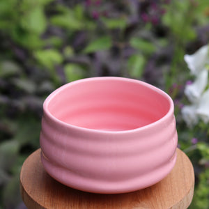 Handmade Matcha Bowl (Chawan) - Akari (明り) Blush Pink