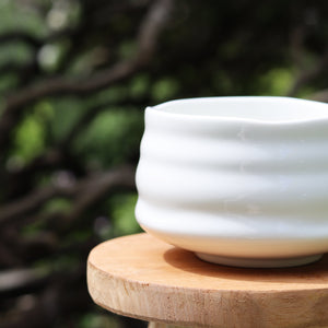 Handmade Matcha Bowl (chawan) - Yuugen White