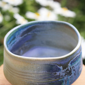 Handmade Matcha Bowl (Chawan) - Sunrise 日の出 Blue/ Yellow