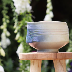 Handmade Matcha Bowl (Chawan) - Sunrise 日の出 Blue/ Yellow