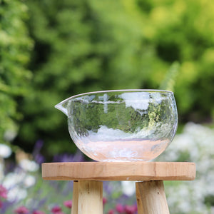 Handmade Matcha Pouring Glass Bowl (Chawan) - River 川  katakuchi