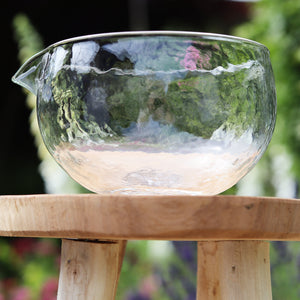 Handmade Matcha Pouring Glass Bowl (Chawan) - River 川  katakuchi