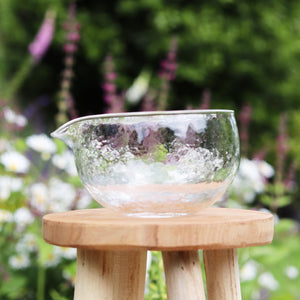 Handmade Matcha Pouring Glass Bowl (Chawan) - River 川  katakuchi