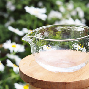 Handmade Matcha Pouring Glass Bowl (Chawan) - River 川  katakuchi