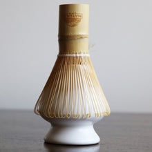 Load image into Gallery viewer, Handmade Chasentate Matcha Chasen Bamboo Whisk Holder - Fuji White