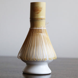 Handmade Chasentate Matcha Chasen Bamboo Whisk Holder - Fuji White